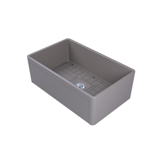 Forte 30" Anthracite Fireclay Sink - Handcrafted, Durable, Elegant - Matte Finish